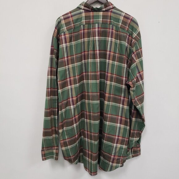 Ralph Lauren Mens Plaid Button Up Shirt Size 2XL Tall Green Country Equestrian - Picture 2 of 8